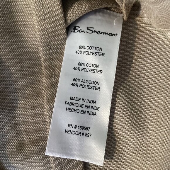 Ben Sherman Men's T-Shirt Small Sand White Crew Neck Short Sleeve New Striped - Picture 4 of 5